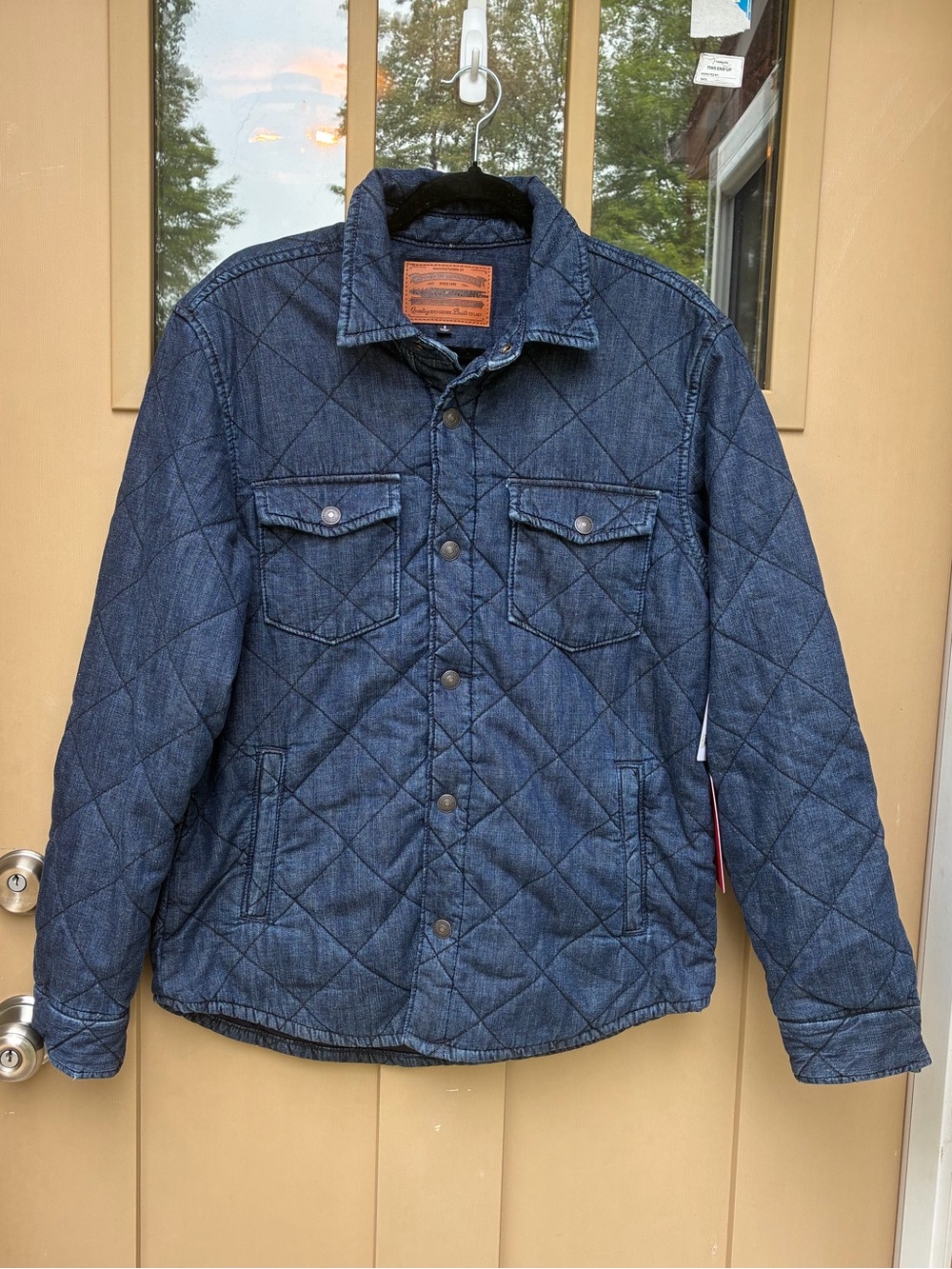 New Lucky Brand Quilted Denim Shirt Jacket Thicker Quilting Men's Small